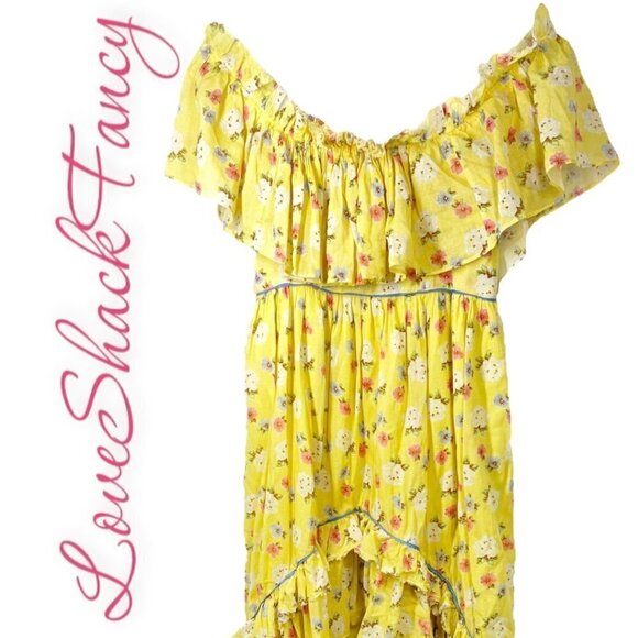 LOVE SHACK FANCY ALEXIA RUFFLE TIERED HI-LO FLORAL DRESS COTTAGECORE MILKMAID, 4 - Picture 6 of 13